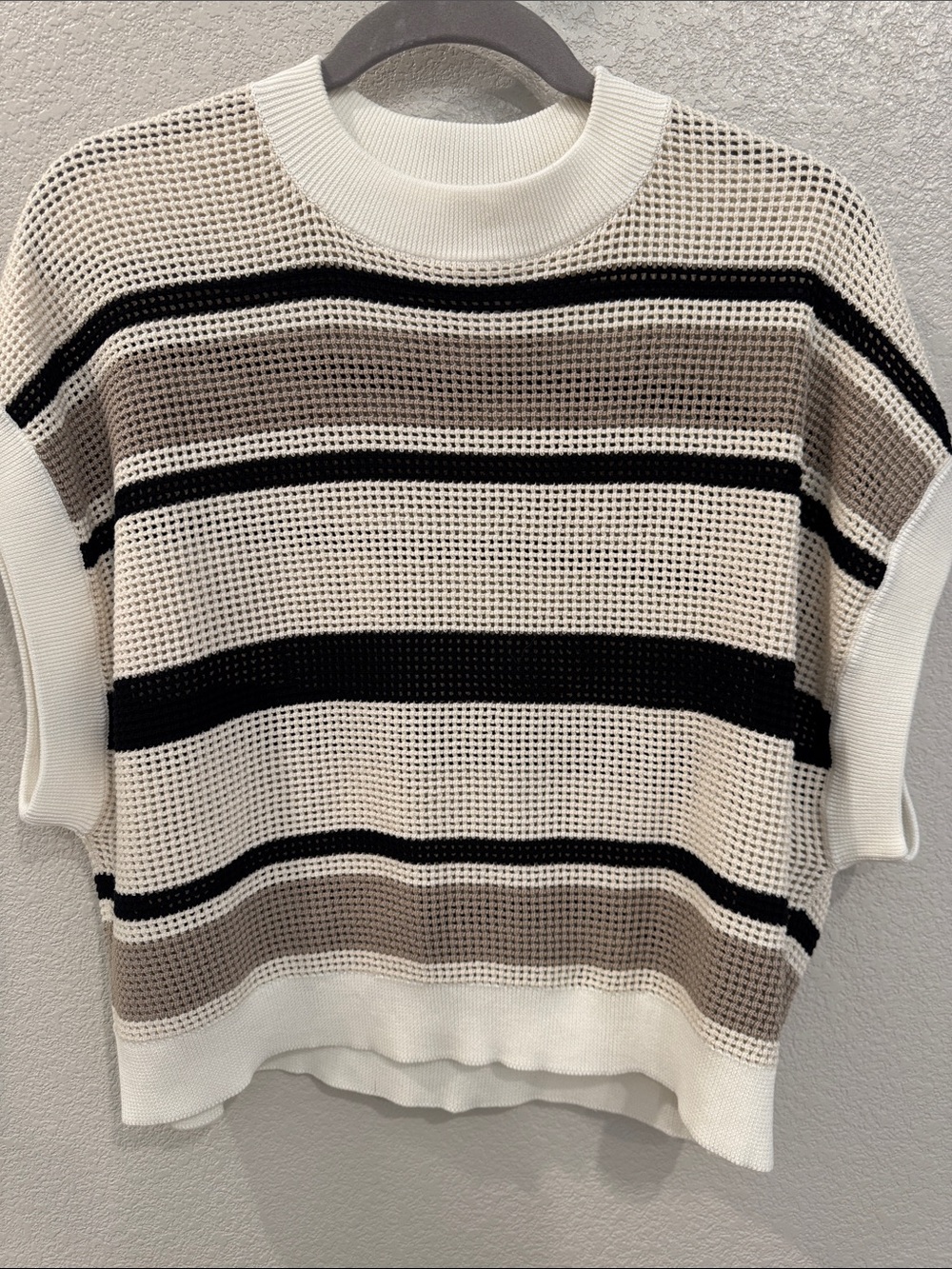 Women’s Cream Stripe Knit Sweater - Classic Casual